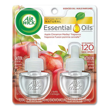 Air Wick® Scented Oil Refill, 0.67 Oz, Apple Cinnamon Medley, 2-pack, 6 Packs-carton freeshipping - TVN Wholesale